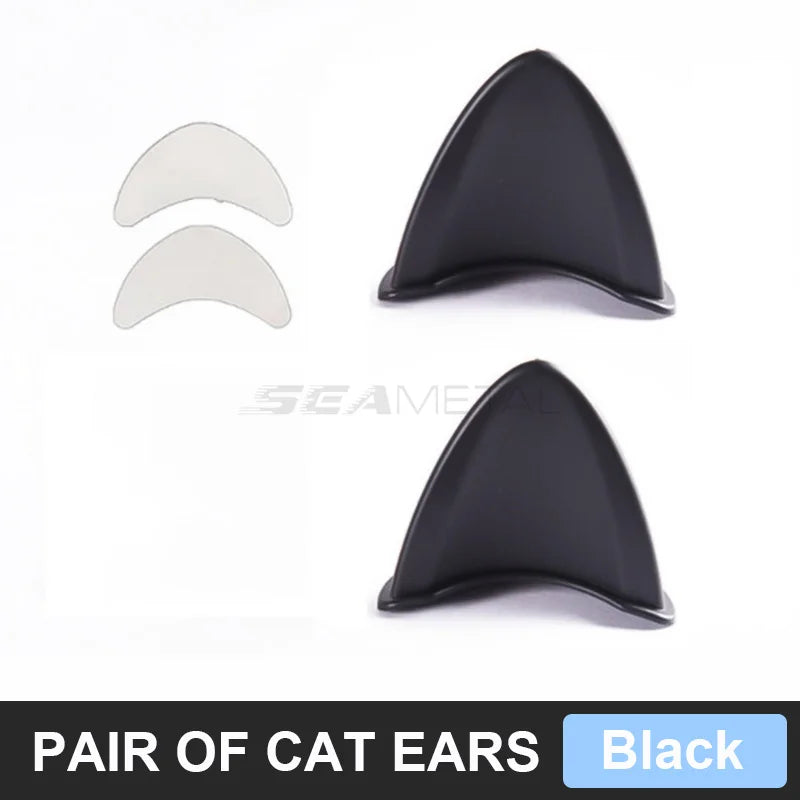 BLALION 2pcs Helmet Cat Ears Decoration Motorcycle Electric Car Driving Styling Cute Cat Ears Stickers Decor Helmet Accessories