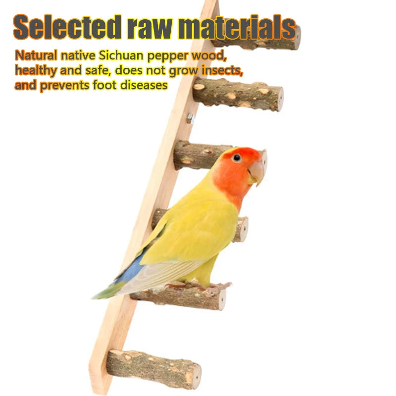 1PC Wood Ladder Pet Interactive Bird Parrot Toy Ladder for Hamster Cage Funny Grinding Stick Climbing Toy Bird Accessories