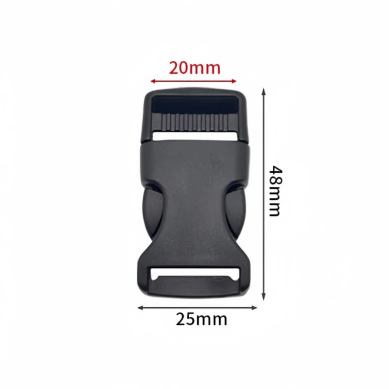 10Pcs Plastic Side Release Buckle Black Belt Buckle For DIY Webbing Straps Paracord Bracelet Bag Clothing Accessories Pet Collar