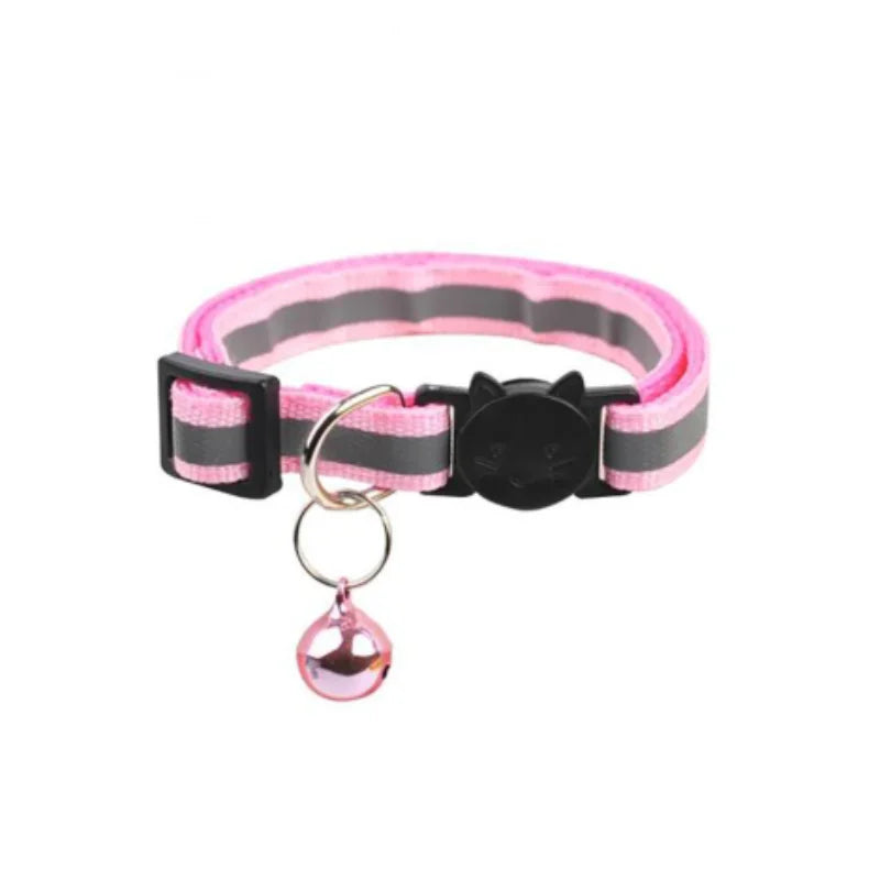 Reflective Breakaway Cat Collar Neck Ring Necklace Newborn Puppy Dog Collar Colorful Bell Collar for Cats Pet Kitten Products