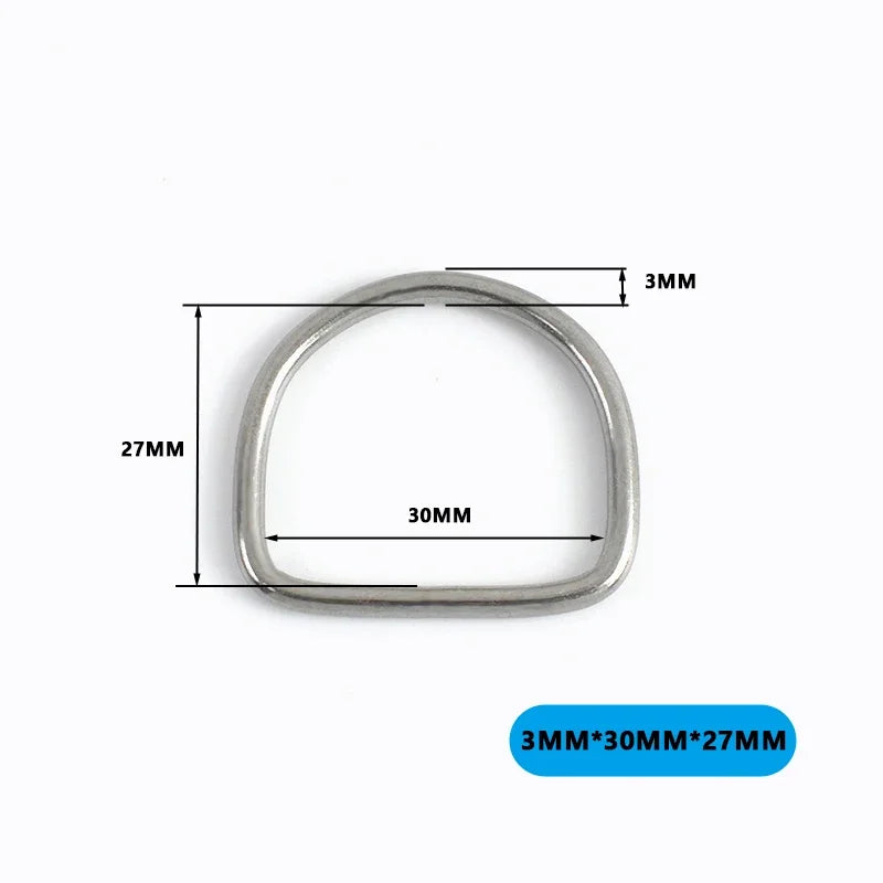 4/5/10Pcs 304 Stainless Steel D-Ring Buckles for Backpack Straps Webbing Belts Pet Dog Collars DIY Bags Hardware Accessories