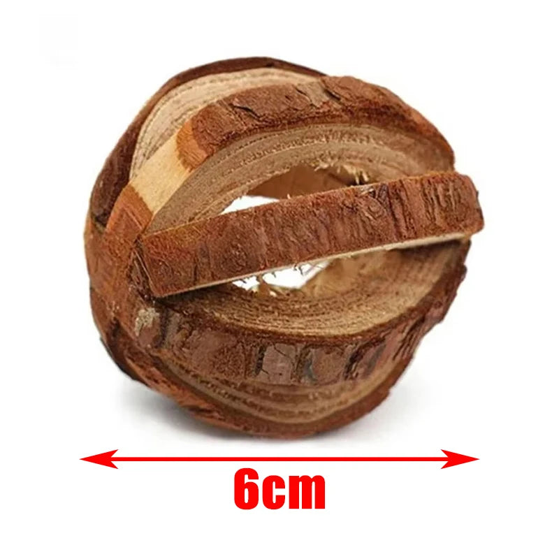 Guinea Pig Rabbit Hamster Small Animal Play Pet Roller Toys Natural Wooden Pine Dumbells Unicycle Bell Chew Chewing Braided Ball
