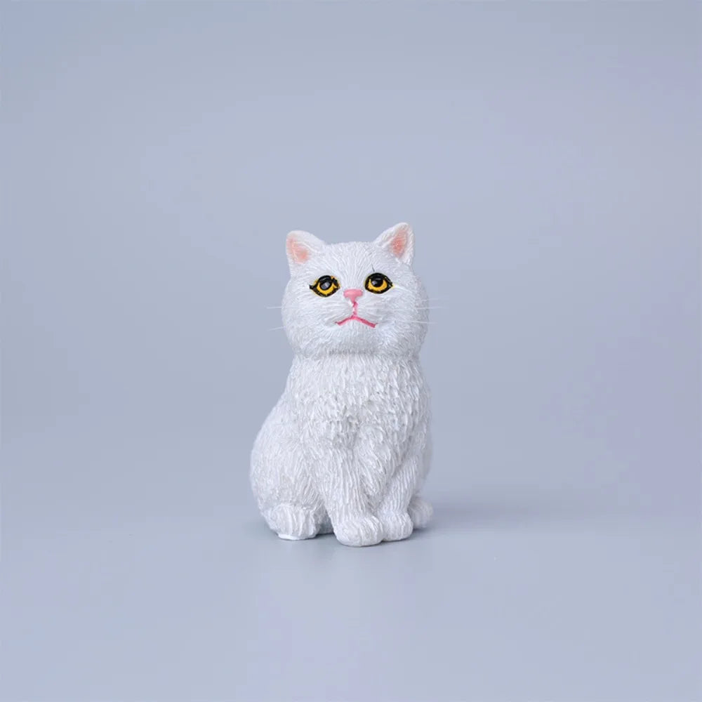 Children Gift Sitting Cat Ornament Simulation Cartoon Cat Pet Model Kitten Model Resin Cat Decoration Car Interior Decoration