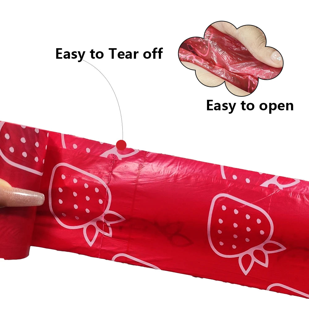 Photodegradable poop bags extra-Thick Tear-Resistant Strawberry-Scented Pet Waste Bags with Dispenser Gift Set