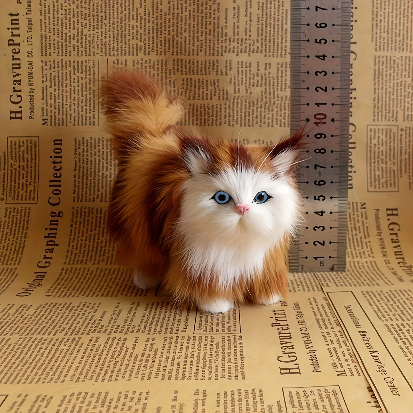 Simulation Cat Plush Toys Soft Stuffed Kitten Model Fake Cats Realist Animals for Kids Girls Birthday Valentine's Day Gift