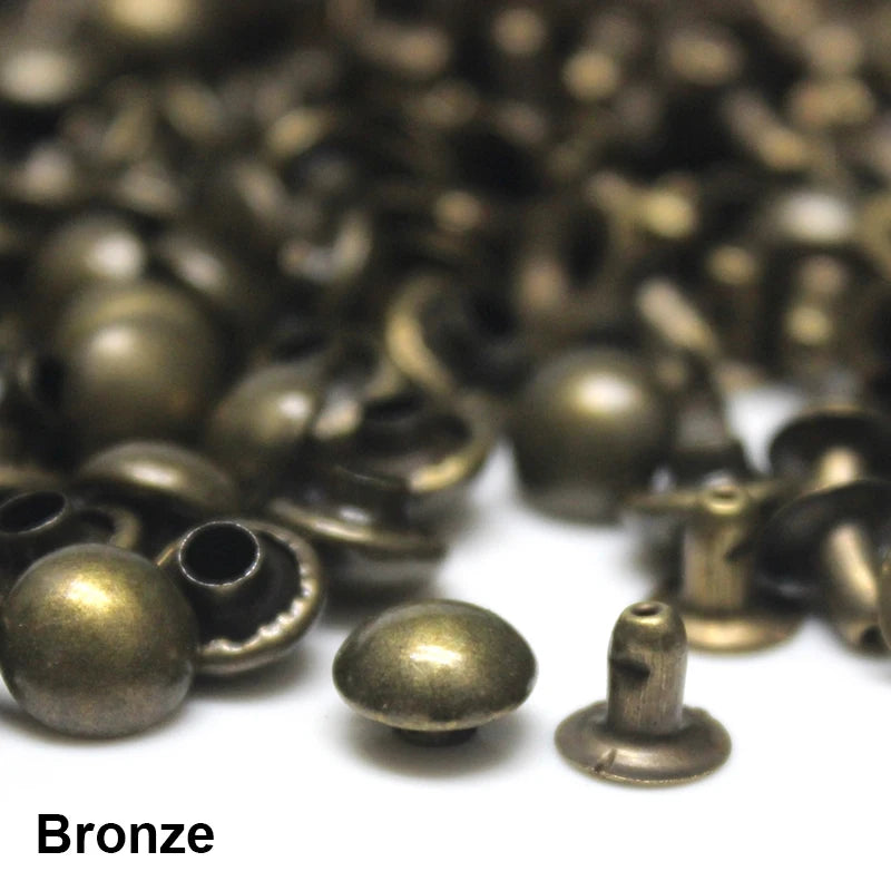 100sets Metal Dome Cap Rivets Mushroom Studs Round Rivet for Bag Clothing Garment Shoes Pet Collar Parts DIY Accessories