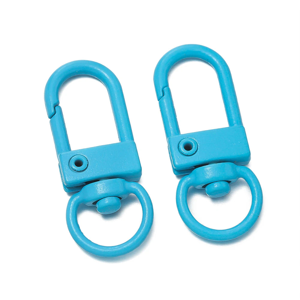 10pcs/Lot Colorful Snap Lobster Clasp Hooks For DIY Colorful Trinkets Making Rotating Pet Keychain Bag Keyring Accessories