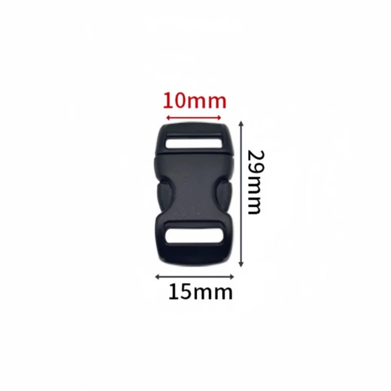10Pcs Plastic Side Release Buckle Black Belt Buckle For DIY Webbing Straps Paracord Bracelet Bag Clothing Accessories Pet Collar