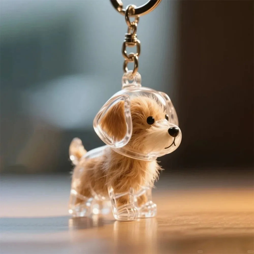 Dog Hair Storage Pendant Cute Keychain Bag Pendant Couple Car Key Chains Jewelry Souvenir Collection Gift Decoration Accessories