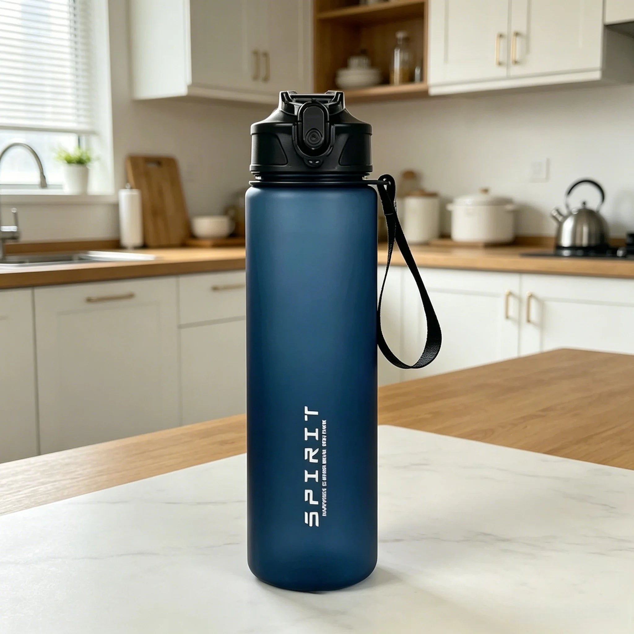 3D Printed Cute Cartoon Cat PVC-Free, Leak-Proof, Matte Finish 750ML Water Bottle,Includes Carry Loop Outdoor Activities