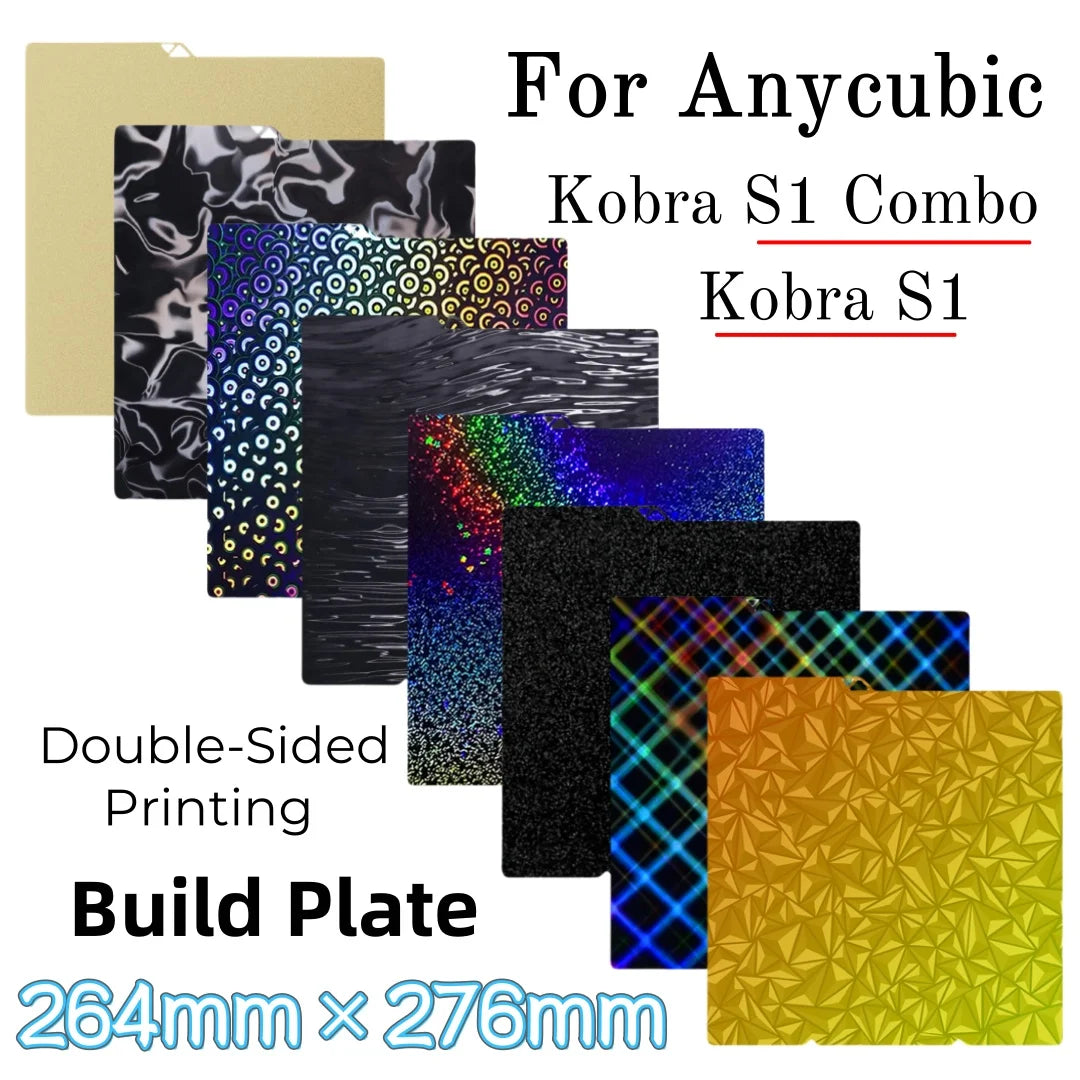 For Anycubic Kobra S1 Bed Plate 264x276 Kobra S1 Combo Build Plate Double Side Peo Pet Pei Pey Chameleon Kobra S1 Accessory 3d