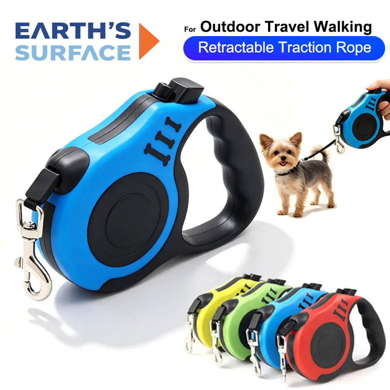3m 5m Retractable Dog Leash Outdoor Pet Leash Nylon Braided Rope for Small Medium Dogs Pet Supplies Hiking Walking Traction Rope