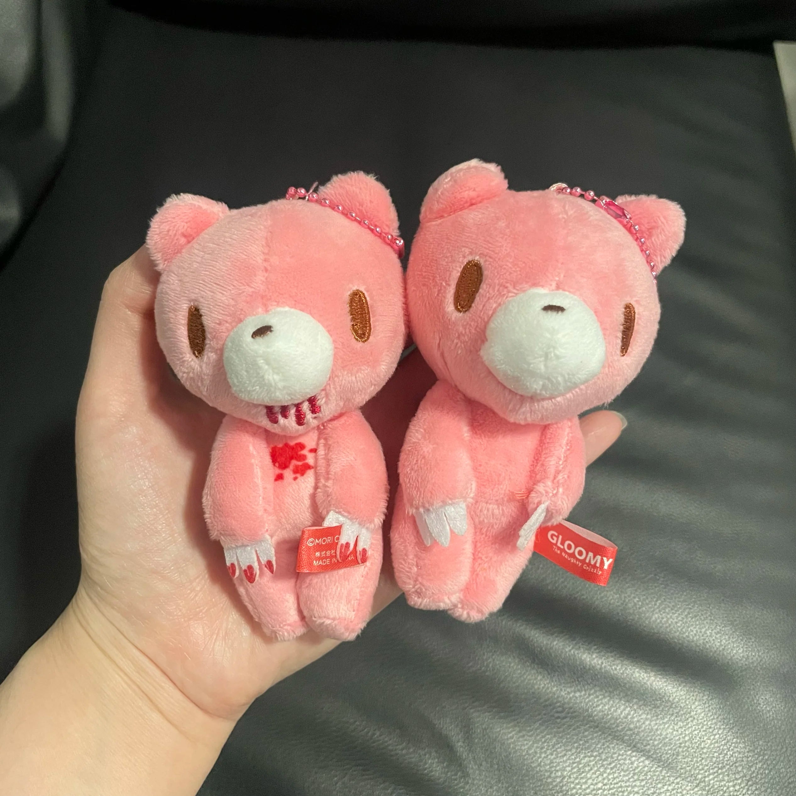 12cm Pink Bear Plush Pendant Toy Bloodthirsty Pink Bear Gift Doll Pet Companion Toy Accessories Christmas Birthday Girl Gift
