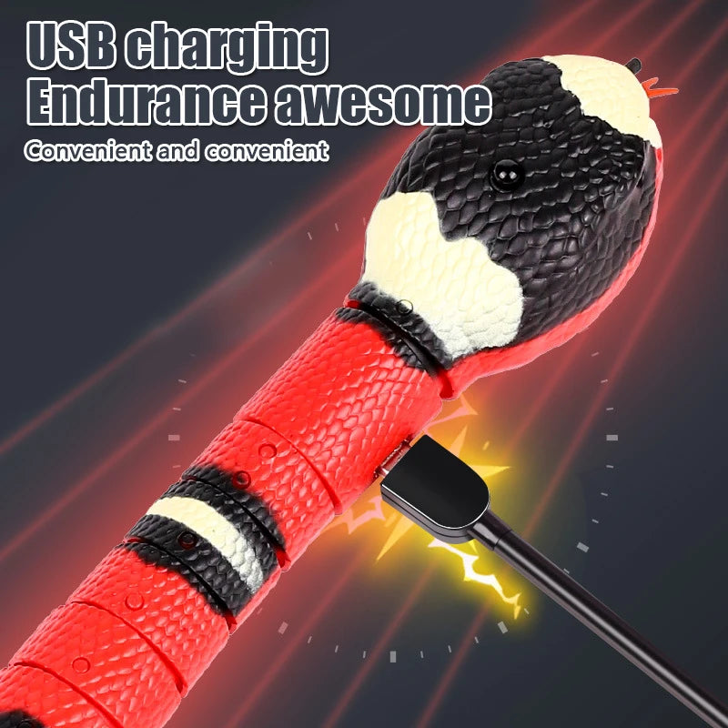 1PC Smart Sensing Cat Toys Interactive Automatic Eletronic Snake Cat Indoor Play Kitten Toy USB Rechargeable for Cats Kitten