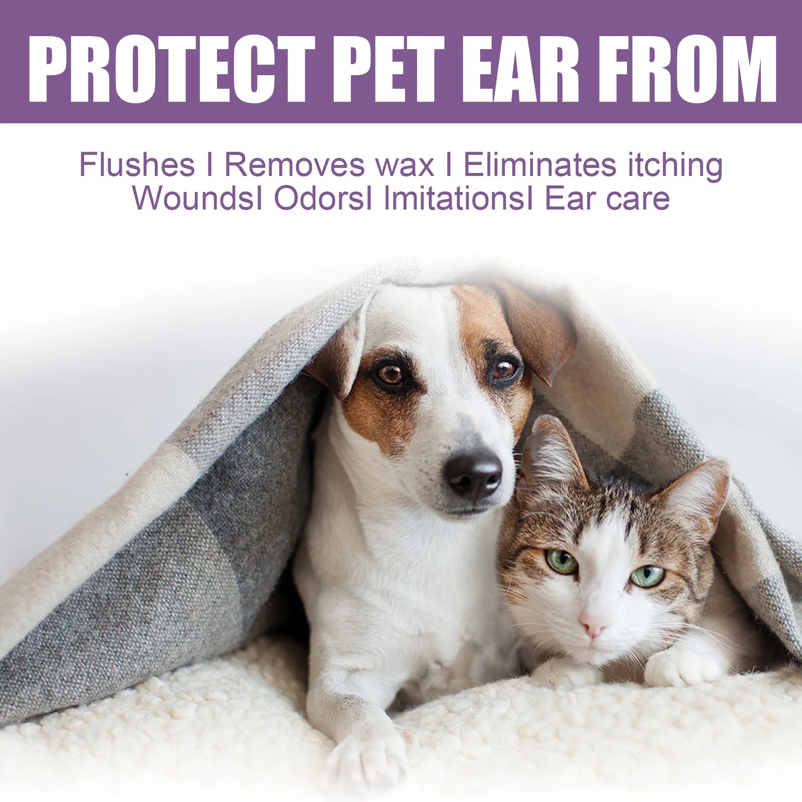 Yegbong Pet Ear Cleaning Solution Relief Discomfort Odor Control Prevention Earwax Dog Cat Ear Water Wash Liquid Products 118ml