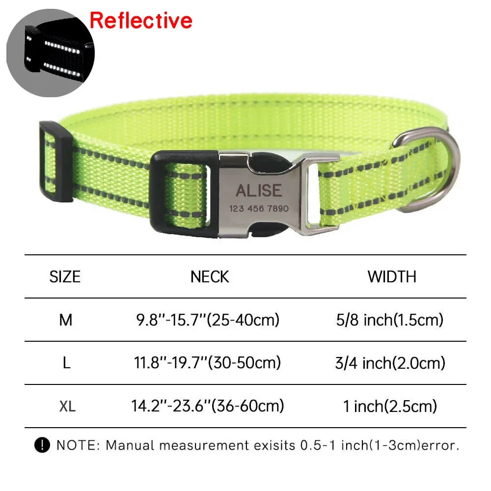Personalized Dog Collar Free Engraved Name Custom Nameplate Collars for Small Medium Large Dogs Accessories Pet Product Pitbull