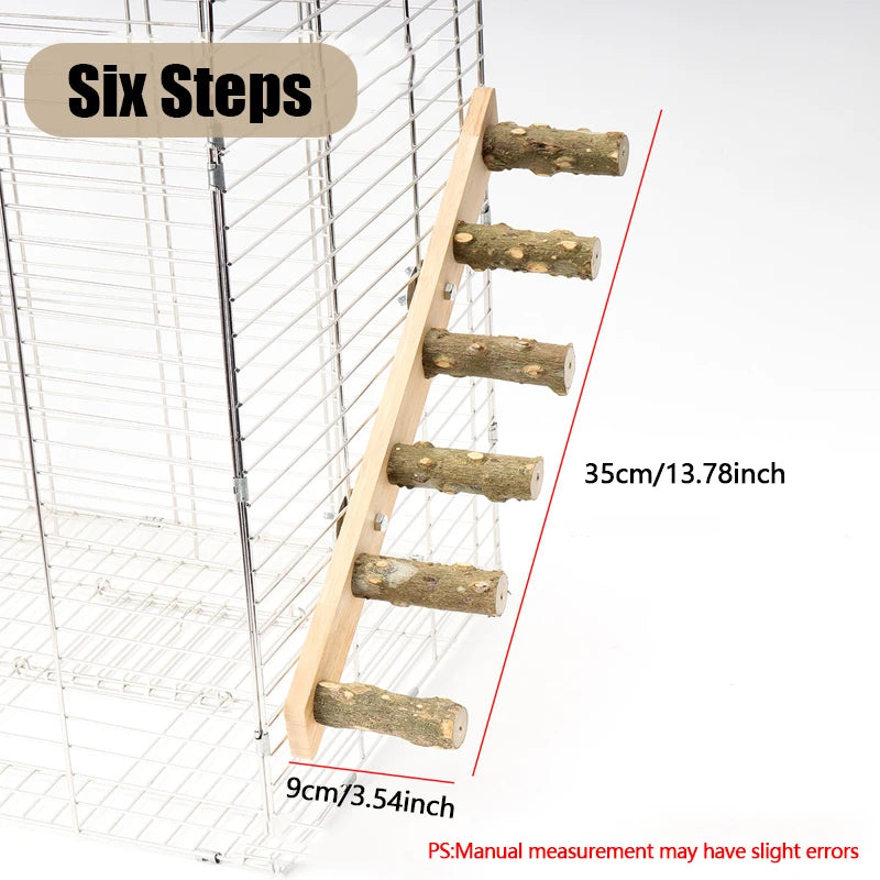 1PC Wood Ladder Pet Interactive Bird Parrot Toy Ladder for Hamster Cage Funny Grinding Stick Climbing Toy Bird Accessories