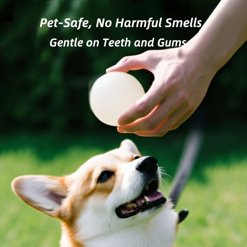 Glow-in-the-Dark Rubber Dog Ball - Durable, Bite-Resistant Chew Toy for All Breeds Interactive Play & Dental Health, Medium Size