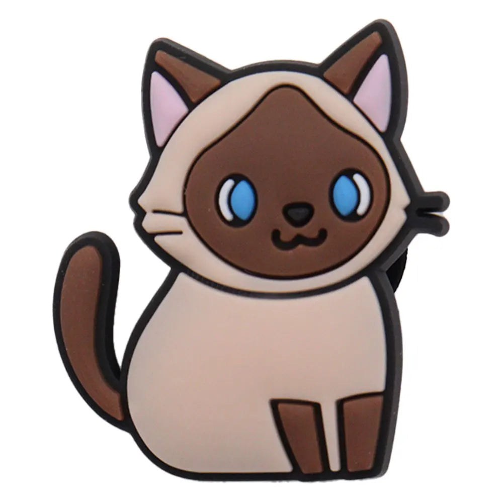 1-17PCS PVC Kawaii Animal Cat Mom Sandal Shoe Decoration Buckle Charms Fit Wristbands Hole Slipper Accessories Kid Xmas Gift