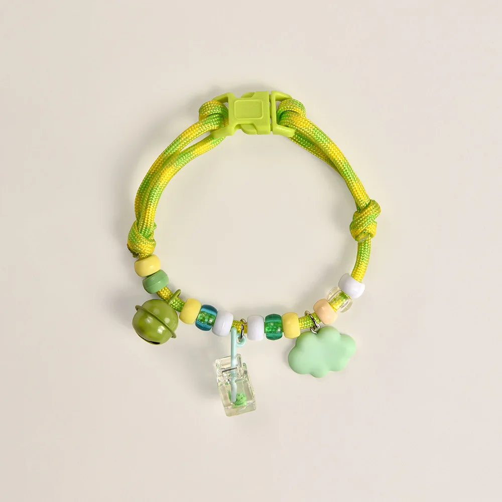 Pet Beaded Necklace Accessories, Skin-friendly Rope Neck Collar, Dog and Cat Bell Collar To Prevent Getting Lost