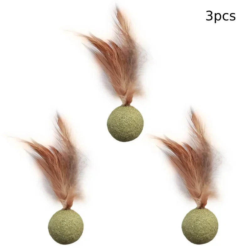 Pet Catnip Toys Edible Catnip Ball Healthy Cat Mint Cats Household Chasing Game Toy Products Cleaning Teeth Pet Toy Supplies