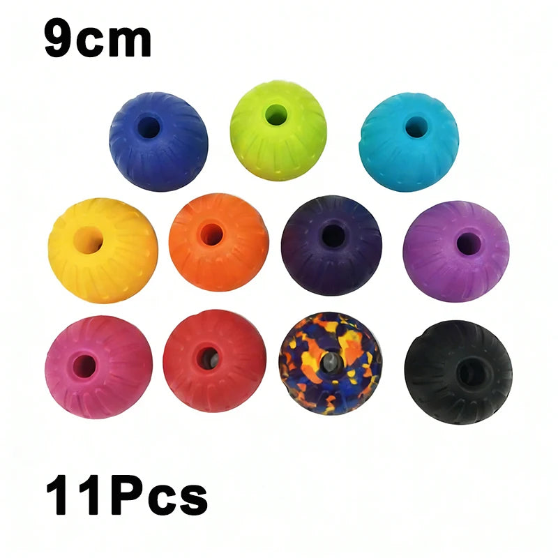 11pcs EVA Colorful Hollow Training Ball Dog Play Puppy Toy Indestructible Pet Supplie Tooth Chew Safe Large Dog Tough Water Toys