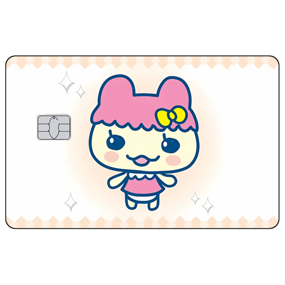 Cute Cartoon Mametchi Credit Card Skin Sticker Electronic Pet Matte Stickers for VISA Cards and Other IC Magnetic Cards Decal