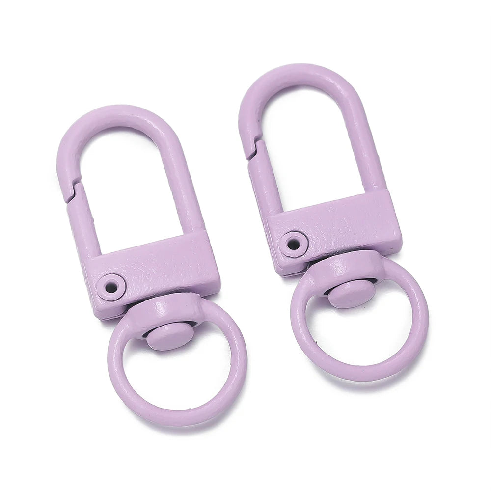 10pcs/Lot Colorful Snap Lobster Clasp Hooks For DIY Colorful Trinkets Making Rotating Pet Keychain Bag Keyring Accessories