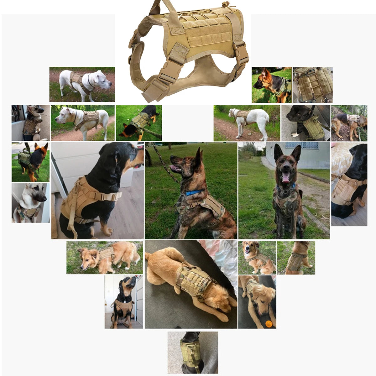 Large Dog Harness Vest Dogs Strap Breast-band the Anti Traction Lead Pet Accessories French Bulldog Luxury Military Goods Pets