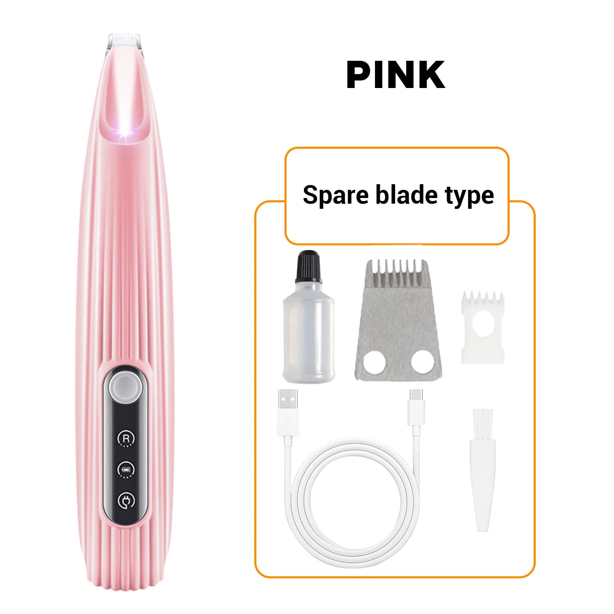 New Product Pet Dog Electric Beauty Trimmer with LED Light Pet Foot Hair Trimmer Low Noise Cat Dog Face Foot Ear Hip Claw Shaver