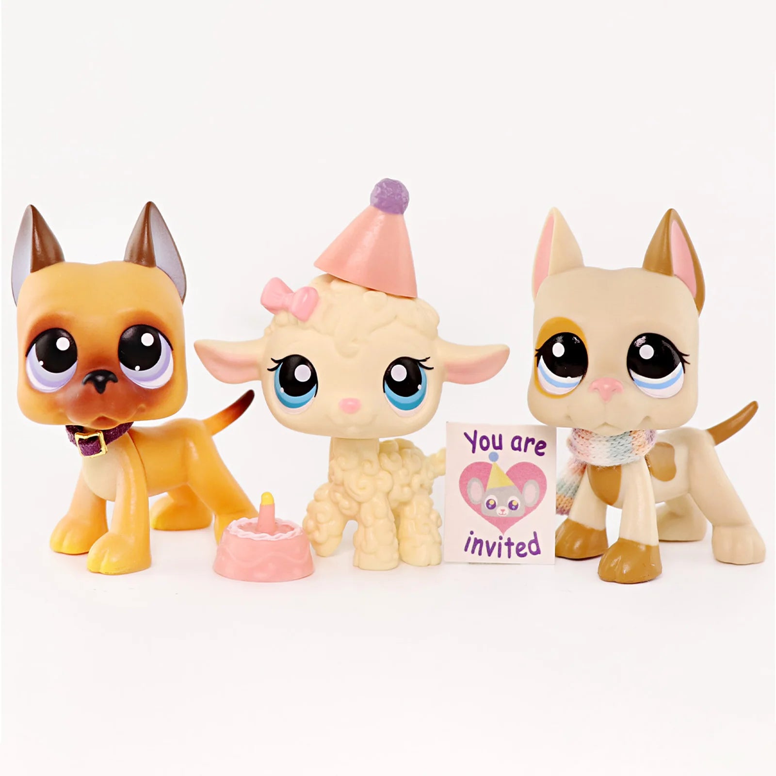 LPS Minilpsshop Rare Pet Shop Bobble Head Toy Cute Great Dane Collie Dachshund Dog Spaniel Puppy Pets for Kids
