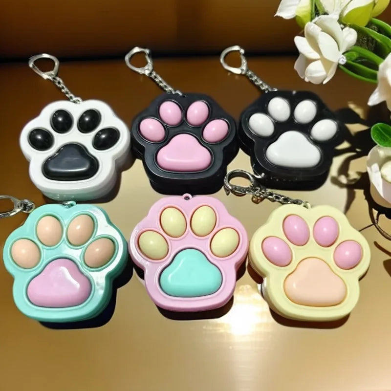 New Creative Personality Stress Relief Toy Cute Cat Paw Keyboard Key Chain Pendant Couple Bag Pendant Toy Gift