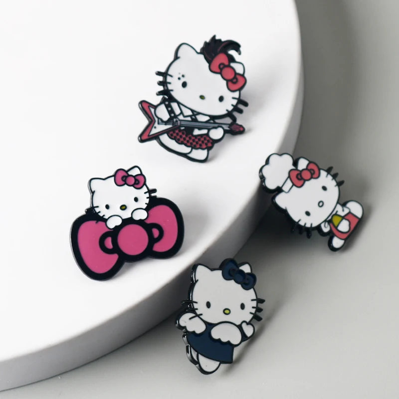 4pcs Cute Anime Kitten Cat Enamel Pin Cartoon Brooches Lapel Pins Badge Backpack Clothing Accessories Jewelry Gifts for Friends