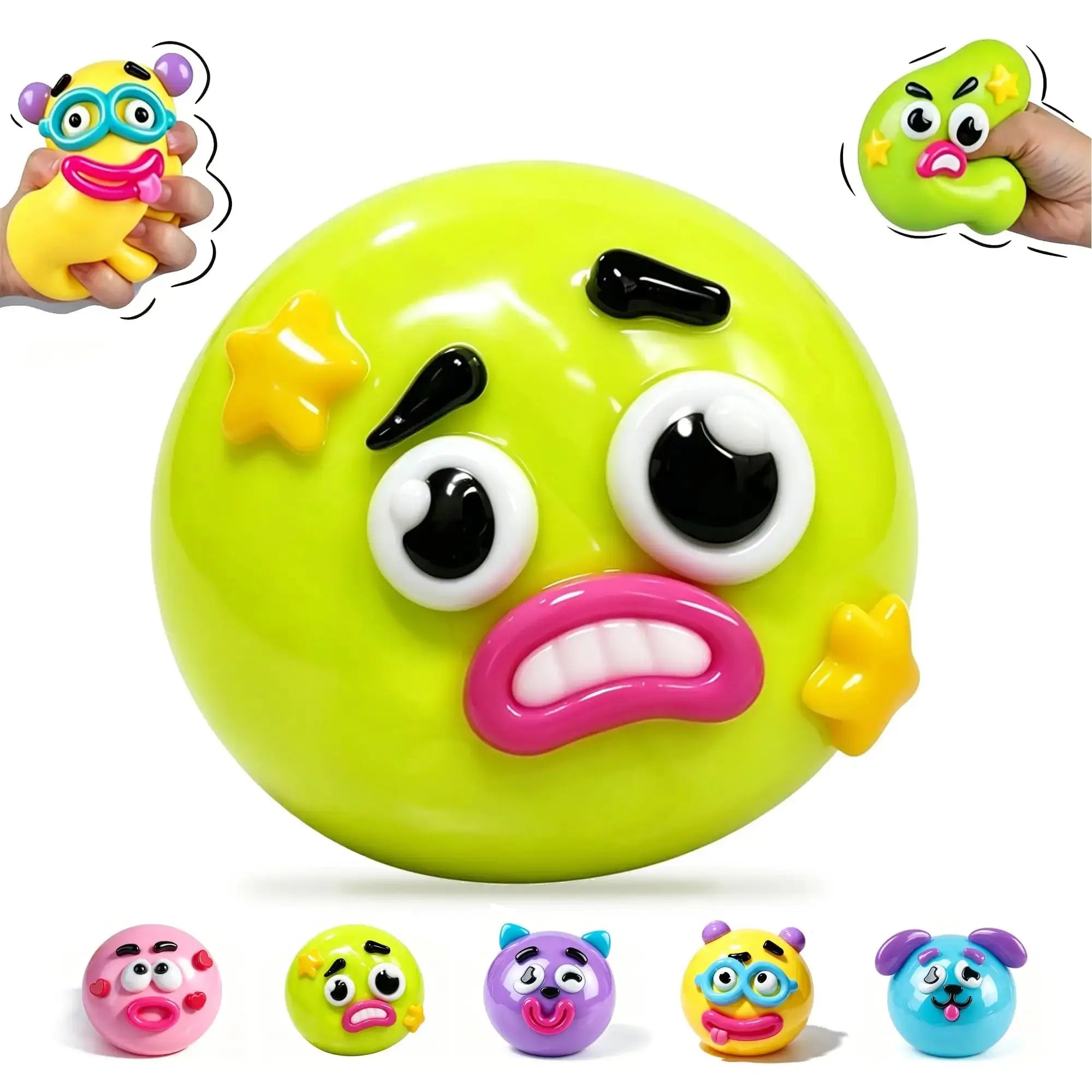Funny Dog Expressions Squeezing Toy Soft Wet Cute Face Changing Slowly Rising Relaxing Sensory Toy Adults Ideal Home Office Gift