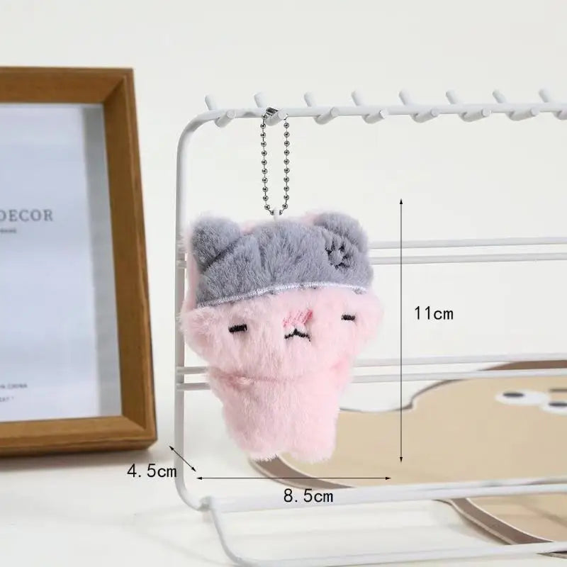 Cute Cartoon Plush Kitty Keychain Kawaii Black Cat Pink Cat Doll Backpack Decoration Pendant Bag Charm Key Ring Accessories Gift