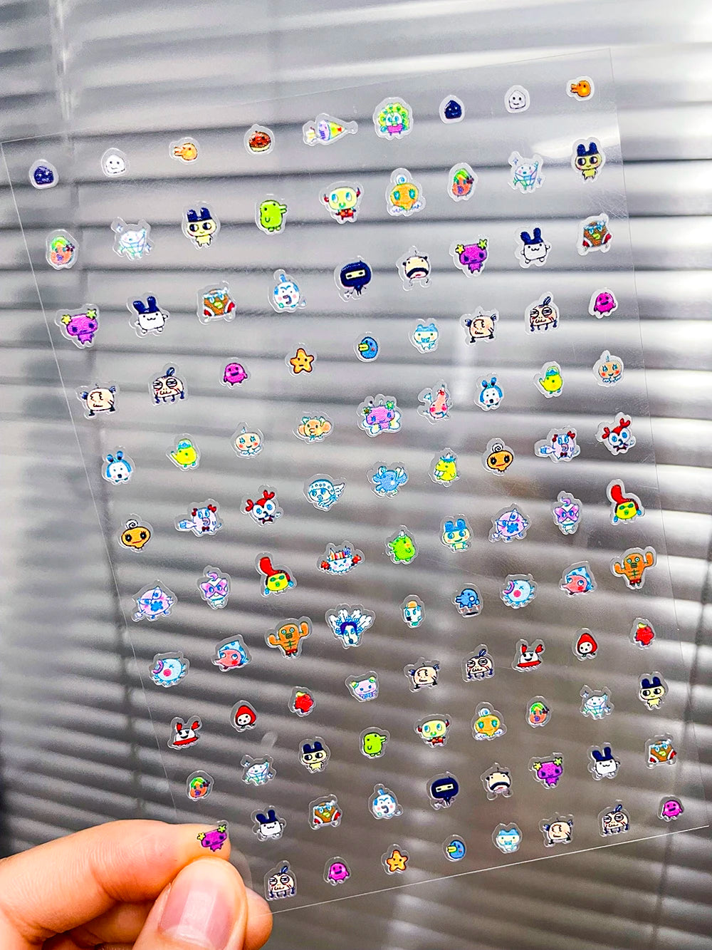 Kawaii Y2K Cute Pet Japanese Anime Self Adhesive Nail Sliders Pixel Style Mini Hand Account Diy Accessory Korean Nail Sticker
