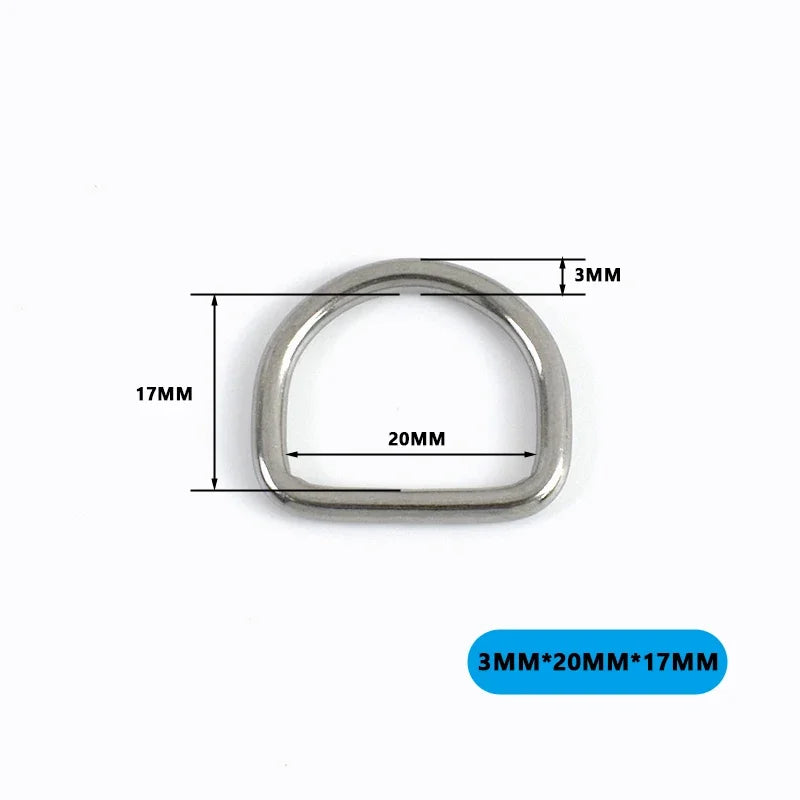 4/5/10Pcs 304 Stainless Steel D-Ring Buckles for Backpack Straps Webbing Belts Pet Dog Collars DIY Bags Hardware Accessories