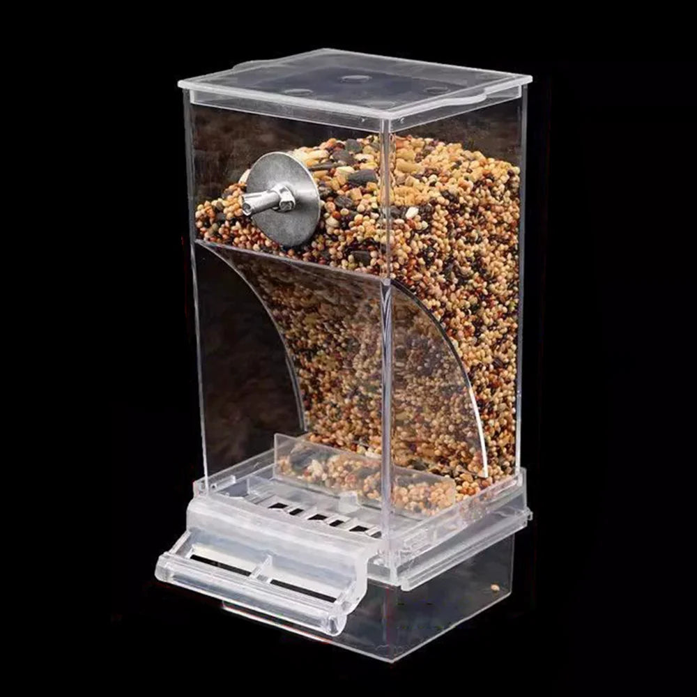 Parrot Feeder Anti-Spill Transparent Bird Food Box Clear Feeding Device for Parrots Durable Bird Feeding Box