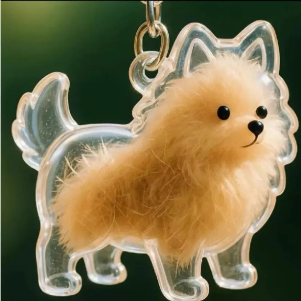 Transparent Dog Fur Storage Pendant Cute DIY Accessories Portable Souvenirs Keychain Fur Storage Capsule Pet Hair Container