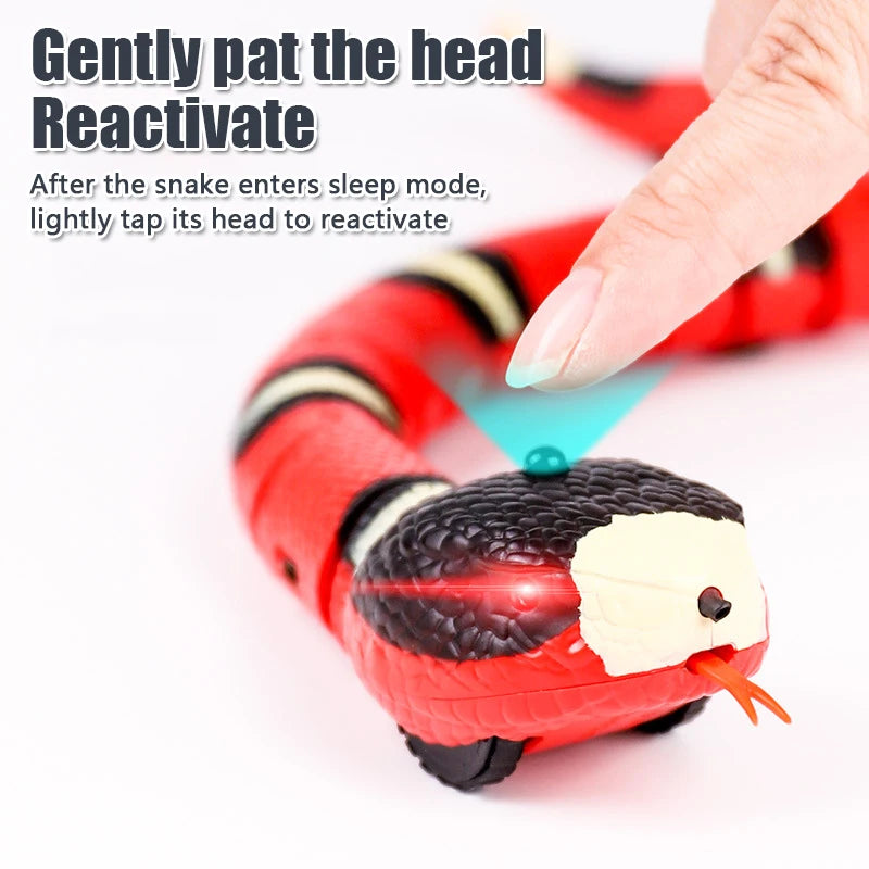 1PC Smart Sensing Cat Toys Interactive Automatic Eletronic Snake Cat Indoor Play Kitten Toy USB Rechargeable for Cats Kitten