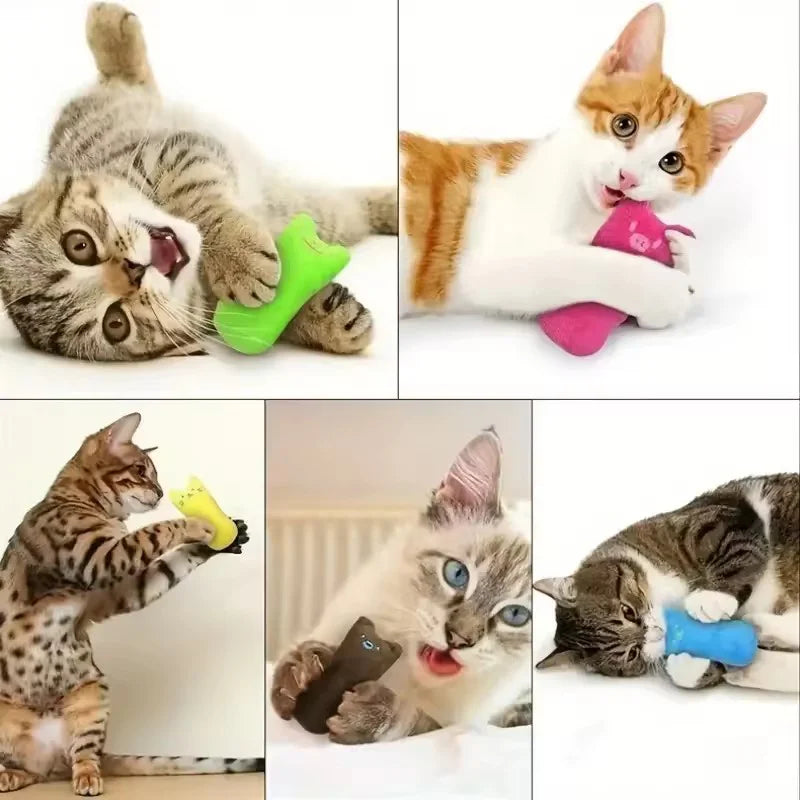 Catnip Plush Thumb Toy For Cats Scratch Resistant Chewable Kitten Molar Toy Interactive Self-Play To Relieve Boredom Durable