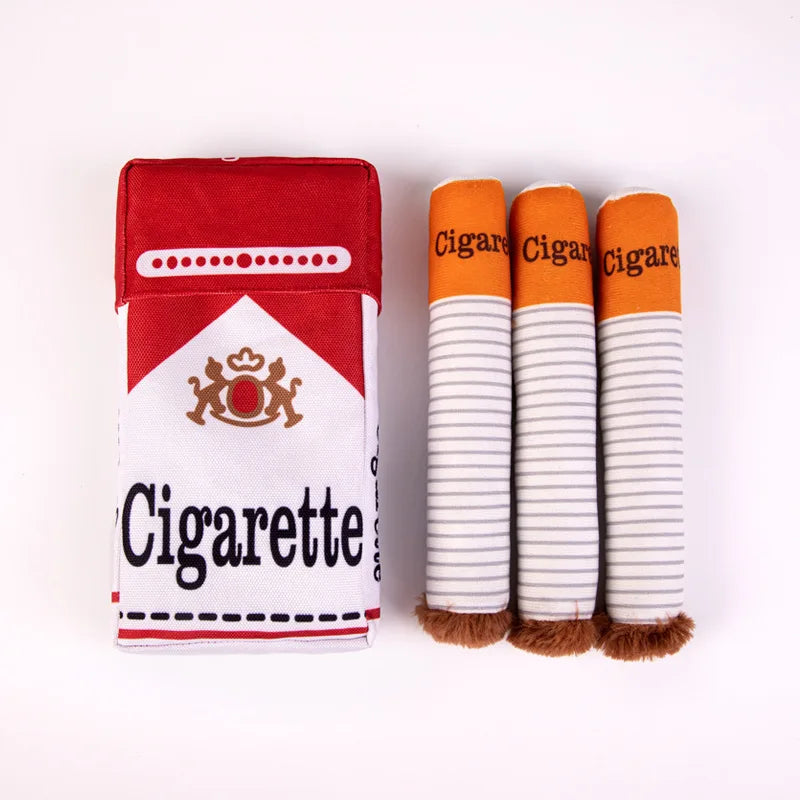 Interactive Plush Dog Toys Creative Cigarette Interactive Funny Dog Toys Plush Chewing Toy Squeak Dog Toy Pet Gifts