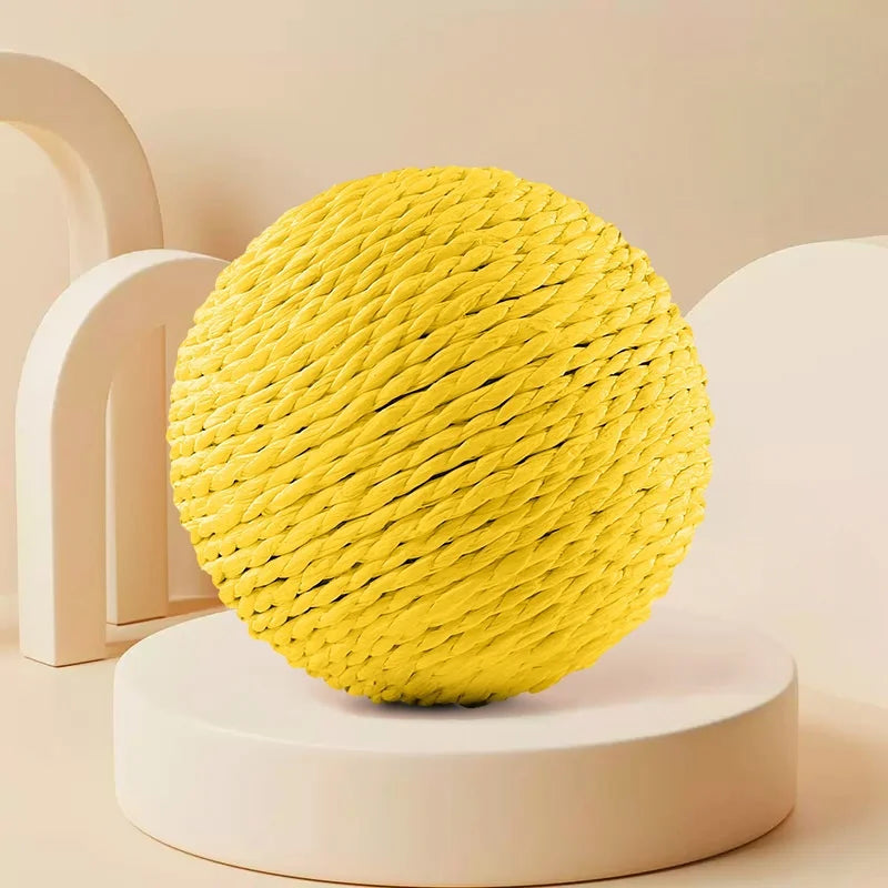 Interactive Sisal Cat Scratching Ball Toy Anti-Bite Teething Kitten Pet Supplies with Teeth Cleaning Feature Sound Making