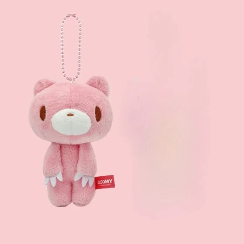 12cm Pink Bear Plush Pendant Toy Bloodthirsty Pink Bear Gift Doll Pet Companion Toy Accessories Christmas Birthday Girl Gift