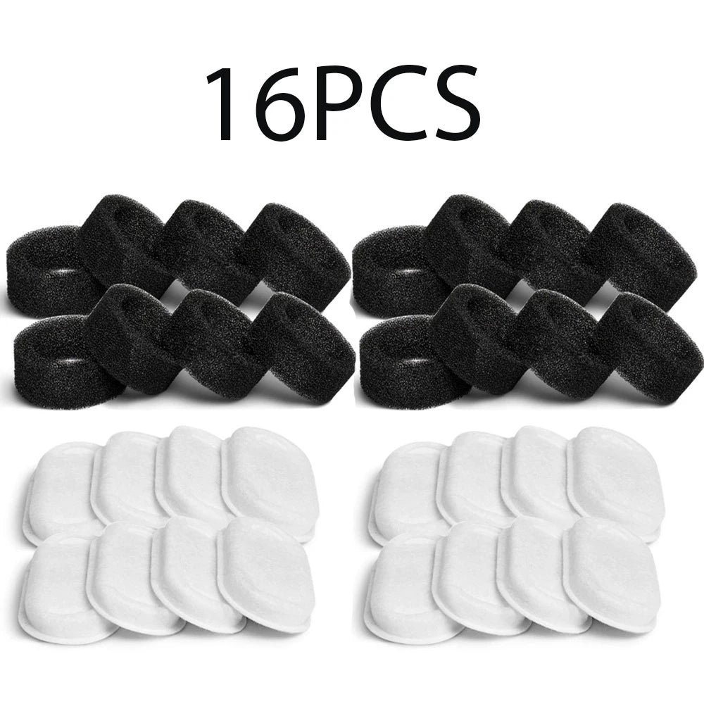 1A@12@36pcs Automatic Cat Fountain 1Filter Replacement, Activated Carbon Cat Drinking Water Filter With Sponge Foam Filter