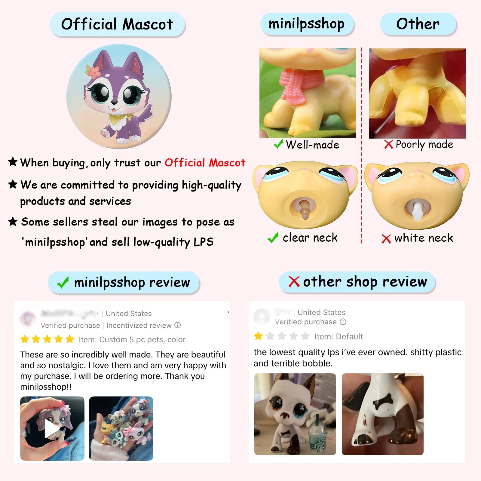 Minilpsshop Pet Shop Bobble Head Eye Reflection Rare Lamb Children's Gift for Boy and Girl Collection for LPS