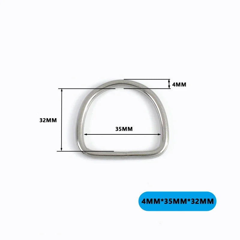 4/5/10Pcs 304 Stainless Steel D-Ring Buckles for Backpack Straps Webbing Belts Pet Dog Collars DIY Bags Hardware Accessories