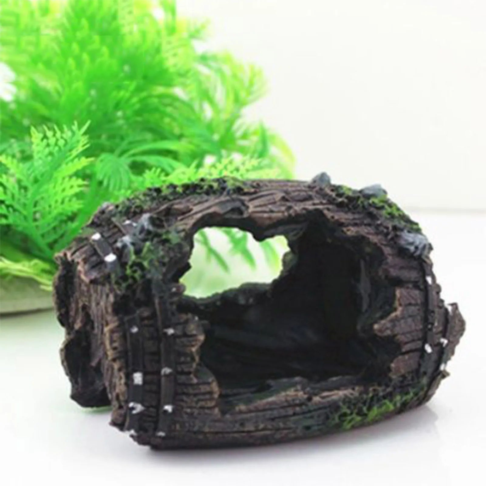 Aquarium Ornament Hollow Hole Log Tree Tunnel Cave Fish Tank Landscaping Decoration Aquatic Pet Accessories