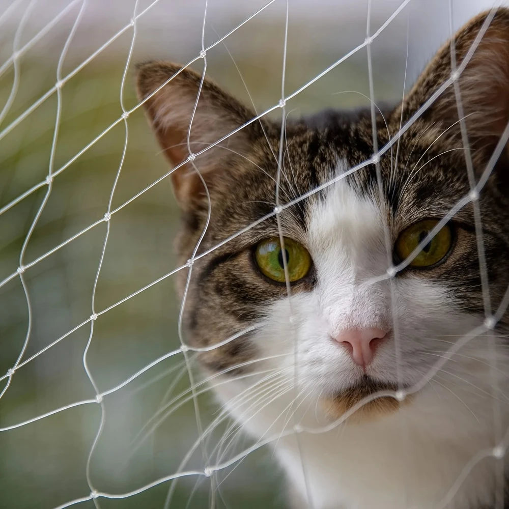 1set Transparent Cat Safety Net with Accessories Fine-meshed for Balcony and Stairs - Prevents Pet Falls and Escapes(5 Sizes)
