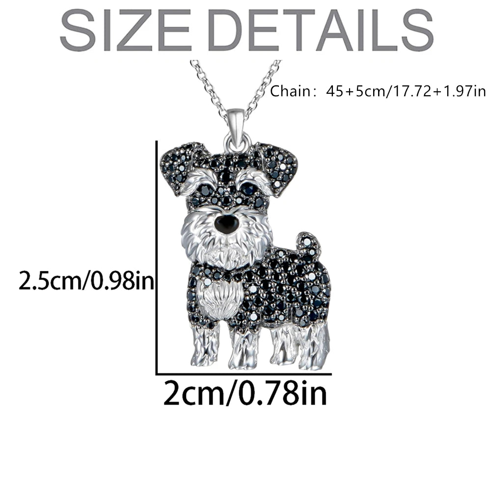 Exquisite and Cute Schnauzer Dog Pendant Necklace for Women Elegant Pet Puppy Jewelry Animal Accessories Dog Lovers Gift